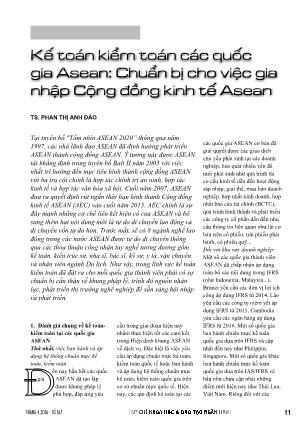 Kế toán kiểm toán các quốc gia Asean: Chuẩn bị cho việc gia nhập Cộng đồng kinh tế Asean