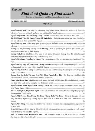 Khảo sát các nhân tố ảnh hưởng đến hoạt động nhượng quyền thương mại tại Thái Nguyên