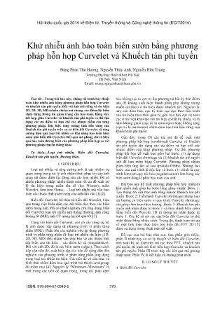 Khử nhiễu ảnh bảo toàn biên sườn bằng phương pháp hỗn hợp Curvelet và khuếch tán phi tuyến