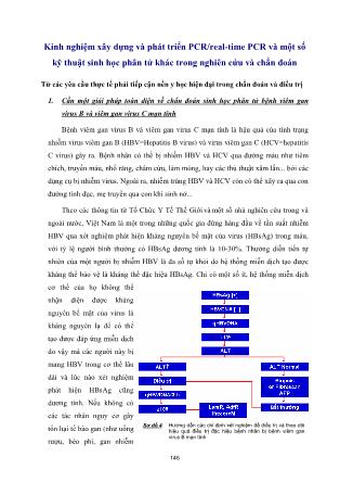 Kinh nghiệm xây dựng và phát triển PCR/real-Time PCR và một số kỹ thuật sinh học phân tử khác trong nghiên cứu và chẩn đoán