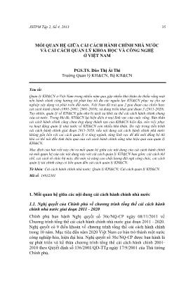 Mối quan hệ giữa cải cách hành chính nhà nước và cải cách quản lý khoa học và công nghệ ở Việt Nam