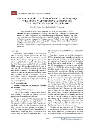 Một số vấn đề lí luận về đổi mới phương pháp dạy học theo hướng phát triển năng lực người học ở các trường Đại học trong quân đội