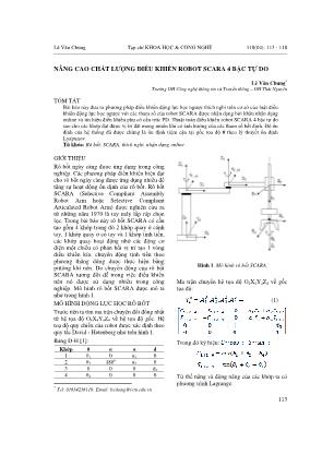 Nâng cao chất lượng điều khiển robot scara 4 bậc tự do