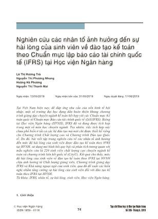 Nghiên cứu các nhân tố ảnh hưởng đến sự hài lòng của sinh viên về đào tạo kế toán theo Chuẩn mực lập Báo cáo tài chính quốc tế (IFRS) tại Học viện Ngân hàng