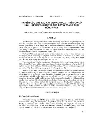 Nghiên cứu chế tạo vật liệu Compozit trên cơ sở hỗn hợp hdpe-lldpe và tro bay ở trạng thái nóng chảy