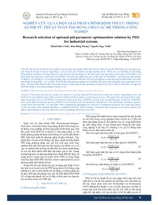 Nghiên cứu lựa chọn giải pháp chỉnh định tối ưu thông số pid từ thuật toán pso dùng cho các hệ thống công nghiệp