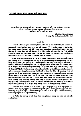 Nghiên cứu sự gia tăng Phonon nhờ sự hấp thụ năng lượng của trường laser mạnh bằng phương pháp phương trình động học