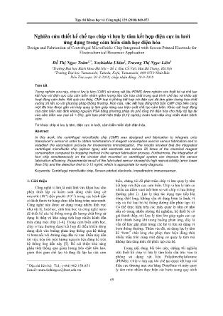 Nghiên cứu thiết kế chế tạo chíp vi lưu ly tâm kết hợp điện cực in lưới ứng dụng trong cảm biến sinh học điện hóa