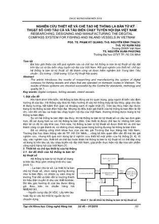 Nghiên cứu thiết kế và chế tạo hệ thống la bàn từ kỹ thuật số cho tàu cá và tàu biển chạy tuyến nội địa Việt Nam