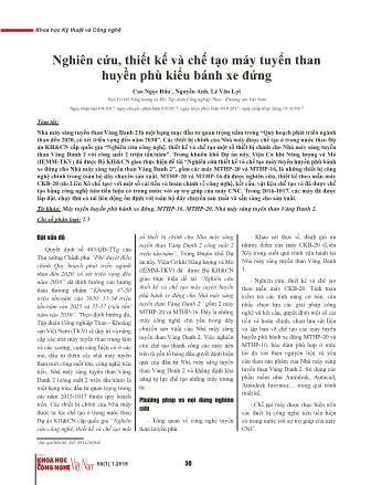 Nghiên cứu, thiết kế và chế tạo máy tuyển than huyền phù kiểu bánh xe đứng