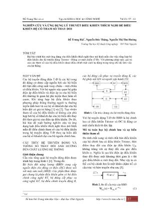 Nghiên cứu và ứng dụng lý thuyết điều khiển thích nghi để điều khiển hệ có tham số thay đổi