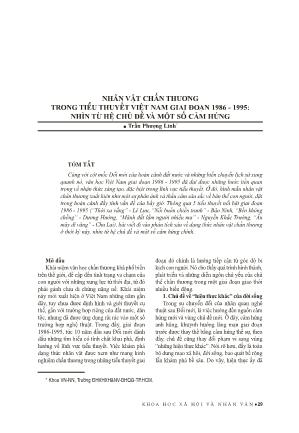 Nhân vật chấn thương trong tiểu thuyết Việt Nam giai đoạn 1986-1995 nhìn từ hệ chủ đề và một số cảm hứng