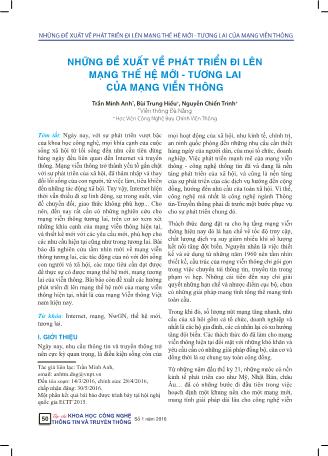 Những đề xuất về phát triển đi lên mạng thế hệ mới - Tương lai của mạng viễn thông