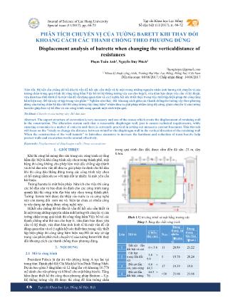 Phân tích chuyển vị của tường barett khi thay đổi khoảng cách các thanh chống theo phương đứng