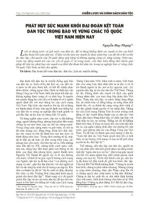 Phát huy sức mạnh khối đại đoàn kết toàn dân tộc trong bảo vệ vững chắc tổ quốc Việt Nam hiện nay