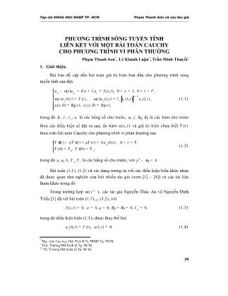 Phương trình sóng tuyến tính liên kết với một bài toán Cauchy cho phương trình vi phân thường