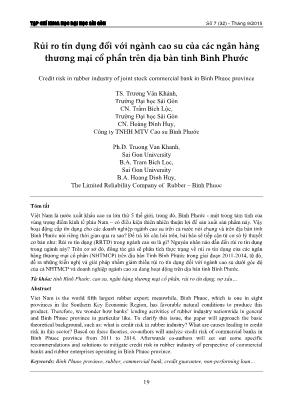 Rủi ro tín dụng đối với ngành cao su của các ngân hàng thương mại cổ phần trên địa bàn tỉnh Bình Phước