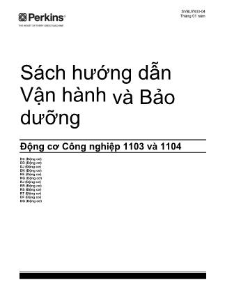 Sách hướng dẫn vận hành và bảo dưỡng (Phần 1)