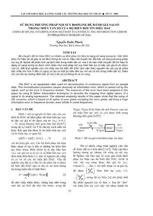 Sử dụng phương pháp nội suy  Bspline để đánh giá sai số trong miền tần số của bộ biến đổi tín hiệu dac