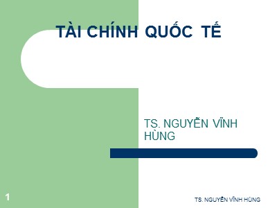 Tài chính quốc tế - Nguyễn Vĩnh Hùng