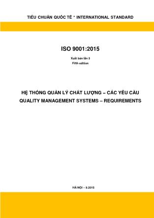 Tài liệu Hệ thống quản lý chất lượng − các yêu cầu