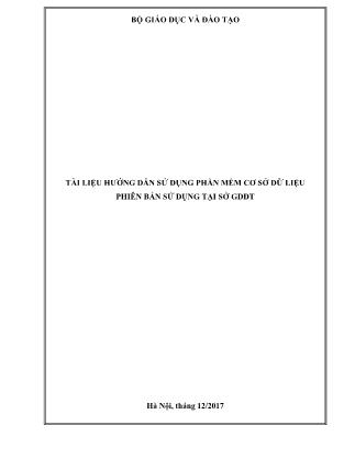 Tài liệu hướng dẫn sử dụng phần mềm cơ sở dữ liệu phiên bản sử dụng tại sở giáo dục đào tạo