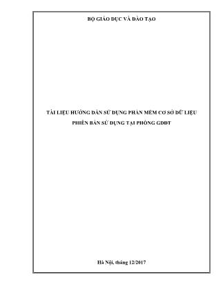 Tài liệu hướng dẫn sử dụng phần mềm cơ sở dữ liệu phiên bản sử dụng tại phòng giáo dục đào tạo