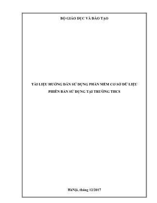 Tài liệu hướng dẫn sử dụng phần mềm cơ sở dữ liệu phiên bản sử dụng tại trường Trung học Cơ sở