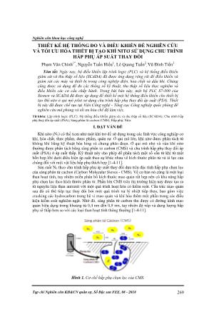 Thiết kế hệ thống đo và điều khiển để nghiên cứu và tối ưu hóa thiết bị tạo khí nitơ sử dụng chu trình hấp phụ áp suất thay đổi