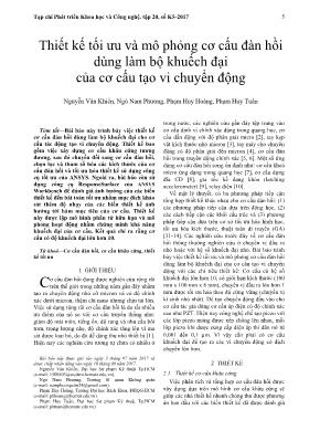 Thiết kế tối ưu và mô phỏng cơ cấu đàn hồi dùng làm bộ khuếch đại của cơ cấu tạo vi chuyển động