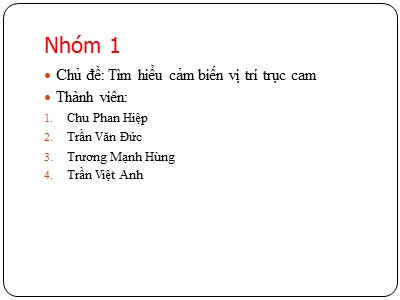 Tiểu luận Tìm hiểu cảm biến vị trí trục cam