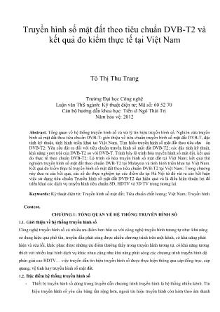 Truyền hình số măṭ đất theo tiêu chuẩn DVB-T2 và kết quả đo kiểm thưc̣ tế taị Viêṭ Nam