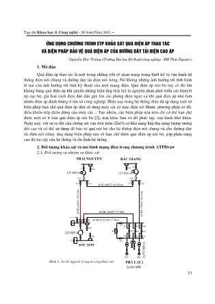 Ứng dụng chương trình ETP khảo sát quá điện áp thao tác và biện pháp bảo vệ quá điện áp của đường dây tải điện cao áp