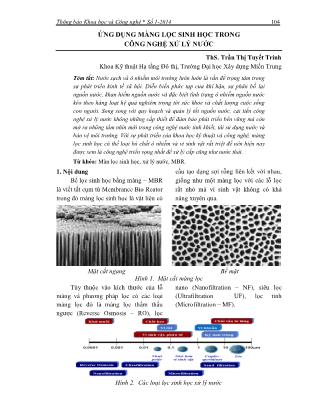 Ứng dụng màng lọc sinh học trong công nghệ xử lý nước
