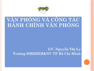 Văn phòng và công tác hành chính văn phòng