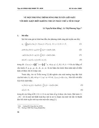 Về một phương trình sóng phi tuyến liên kết với điều kiện biên không thuần nhất chứa tích chập