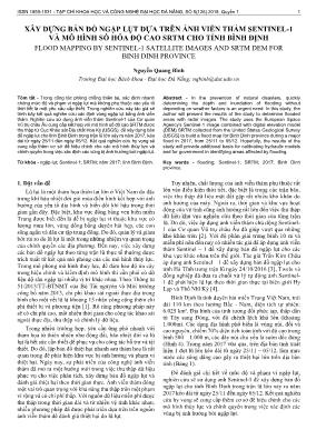 Xây dựng bản đồ ngập lụt dựa trên ảnh viễn thám sentinel-1 và mô hình số hóa độ cao srtm cho tỉnh Bình Định