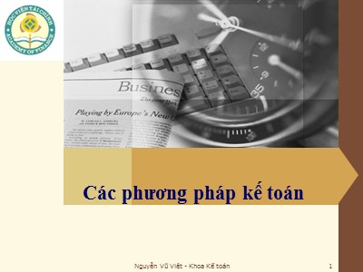 Bài giảng Các phương pháp kế toán