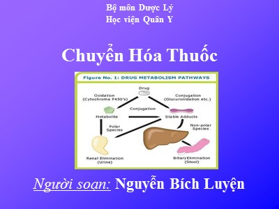 Bài giảng Chuyển hóa thuốc