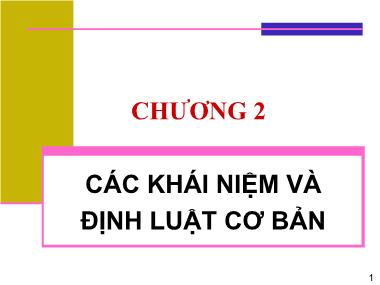 Bài giảng Đại cương hóa phân tích - Chương 2: Các khái niệm và định luật cơ bản