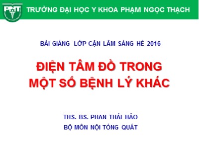 Bài giảng Điện tâm đồ trong một số bệnh lý khác