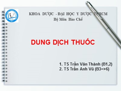 Bài giảng Dung dịch thuốc