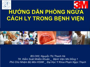 Bài giảng Hướng dẫn phòng ngừa cách ly trong bệnh viện