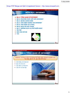 Bài giảng Internet