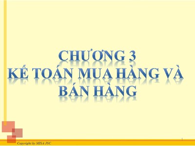 Bài giảng Kế toán mua hàng và bán hàng