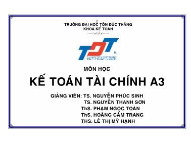 Bài giảng Kế toán tài chính A3