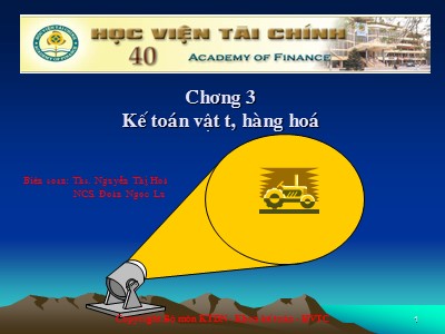 Bài giảng Kế toán vật tư, hàng hóa