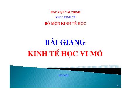 Bài giảng Kinh tế học vi mô - Chương 3: Co giãn cung cầu và chính sách của chính phủ