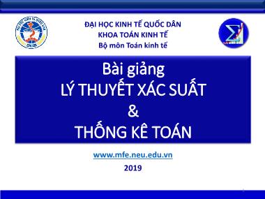 Bài giảng Lý thuyết xác suất và thống kê toán (Bản đẹp)