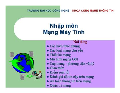 Bài giảng môn học Mạng máy tính